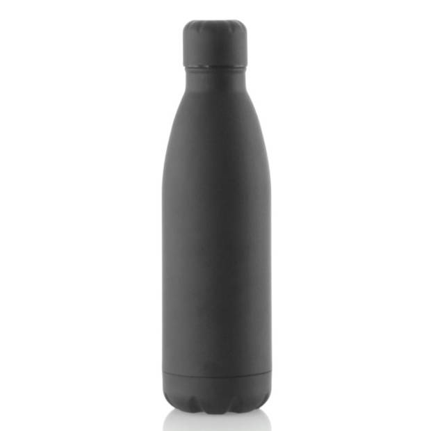 2x Stuks Rvs waterfles/drinkfles zwart met schroefdop 790 ml - Drinkflessen