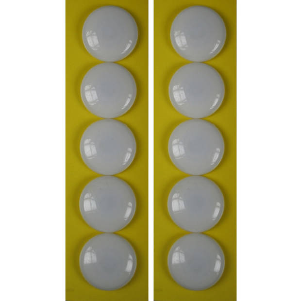 10x ronde koelkast / whiteboard magneten wit 40 mm - Magneten
