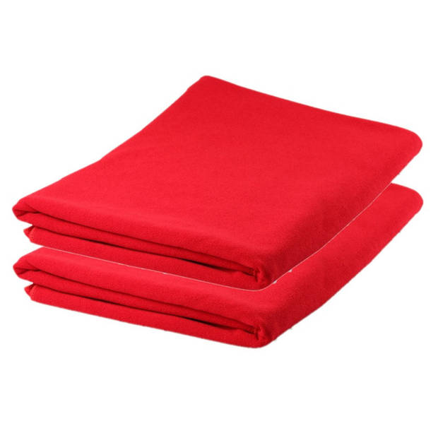 2x stuks Badhanddoeken / handdoeken extra absorberend 150 x 75 cm rood - Badhanddoek