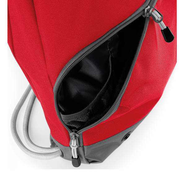 Gymtas rugtas Sporty - rood - met rijgkoord - 49 x 35 cm - 18 liter - kleine rugzak - polyester - Gymtasje - zwemtasje