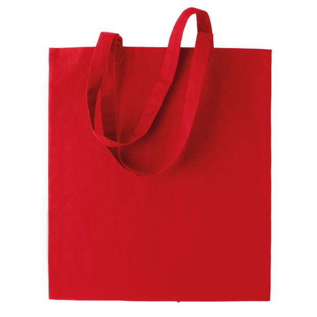 Basic katoenen schoudertasje in het rood 38 x 42 cm - Schoudertas