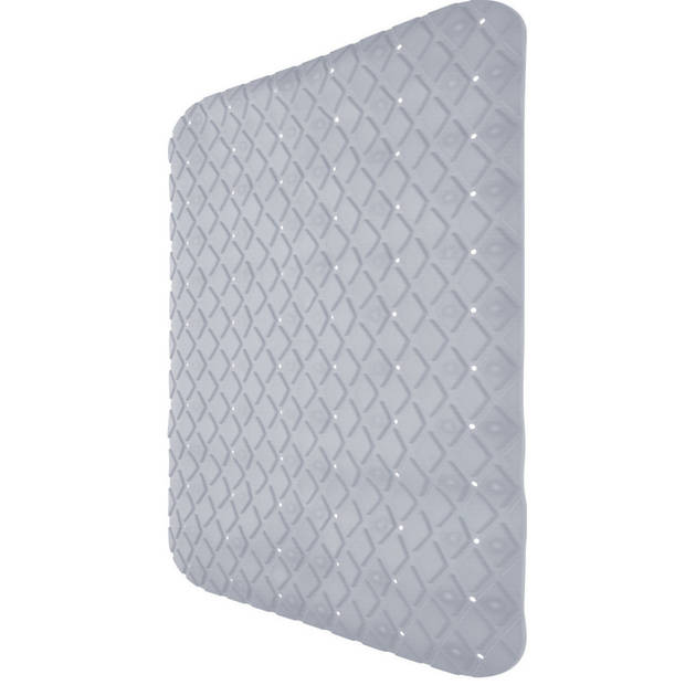 Excellent Houseware Badmat - antislip - grijs - 55 cm - vierkant - Badmatjes