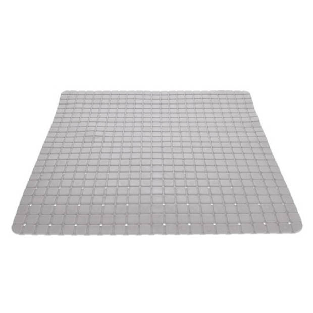 Anti-slip badmat lichtgrijs 55 x 55 cm vierkant - Badmatjes