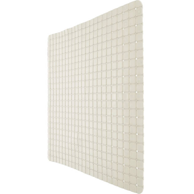 Anti-slip badmat creme wit 55 x 55 cm vierkant - Badmatjes