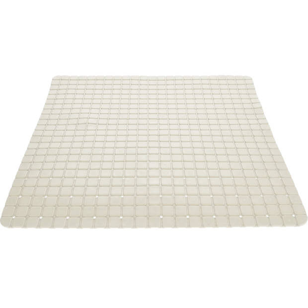 Anti-slip badmat creme wit 55 x 55 cm vierkant - Badmatjes