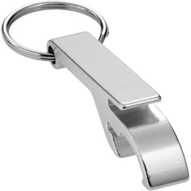 4x zilveren relatiegeschenk flesopener sleutelhanger zilver - Sleutelhangers