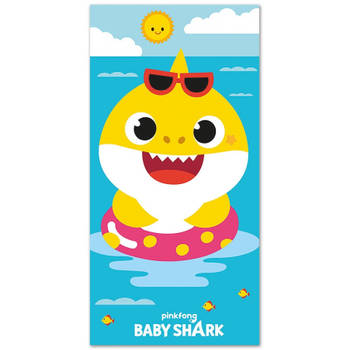 Pinkfong strandlaken Baby Shark junior 140 cm polyester blauw