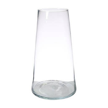 Hakbijl glass bloemenvaas Donna - glas - transparant - D18 x H40 cm - Vazen