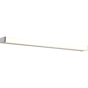 LED Wandlamp - Trion Fabian - 12W - Warm Wit 3000K - Spatwaterdicht IP44 - Rechthoek - Mat Chroom - Aluminium