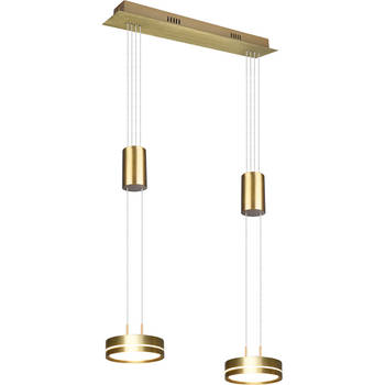 LED Hanglamp - Hangverlichting - Trion Franco - 14.4W - 2-lichts - Warm Wit 3000K - Dimbaar - Rond - Mat Goud -