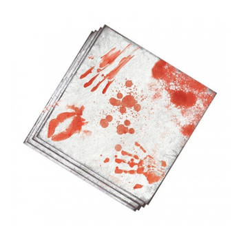 Thema feest papieren servetten bloederige print 40x stuks - Feestservetten
