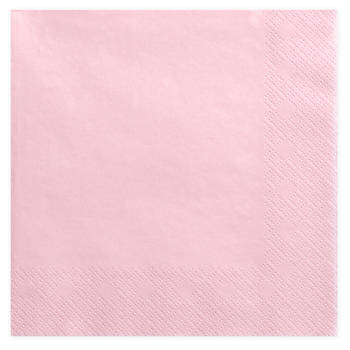 40x Papieren tafel servetten roze 33 x 33 cm - Feestservetten
