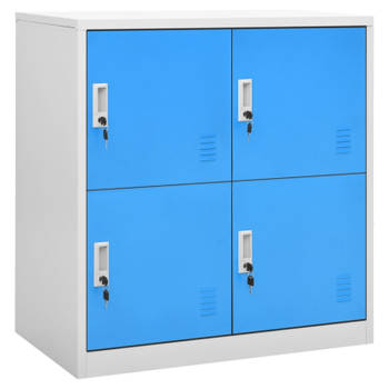 vidaXL Lockerkast 90x45x92,5 cm staal lichtgrijs en blauw