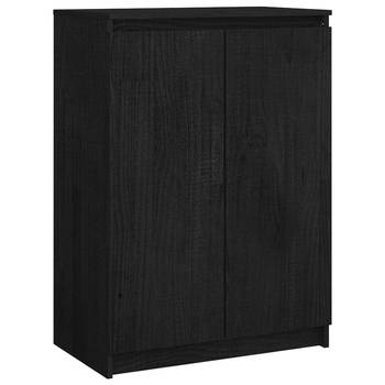 The Living Store Dressoir - Massief grenenhout - 60 x 36 x 84 cm - zwart