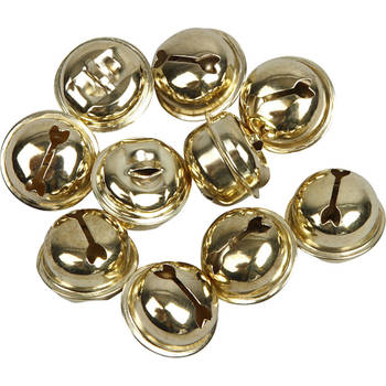 12x Metalen belletjes goud 13-15-17 mm met oog hobby/knutsel benodigdheden - Hobbydecoratieobject
