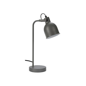 Tafellamp/bureaulampje grijs metaal 38 cm - Bureaulampen