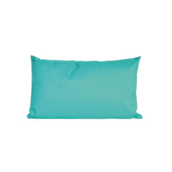 Bank/sier kussens voor binnen en buiten in de kleur aqua blauw 30 x 50 cm - Sierkussens