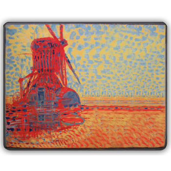 Dunne Fleecedeken - Plaid – kunst - 150 x 120 cm - Molen bij zonlicht van Piet Mondriaan