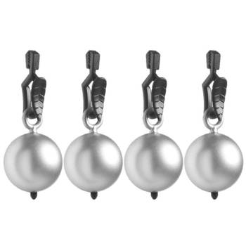 4x stuks tafelkleedgewichtjes zilveren kogels/ballen - Tafelkleedgewichten