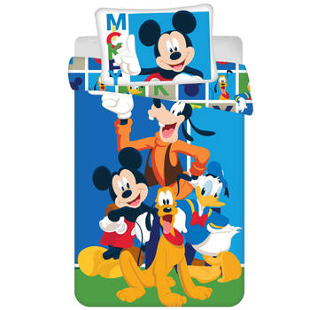 Disney Mickey Mouse BABY Dekbedovertrek, Funny - 100 x 135 / 40 x 60 cm - Katoen