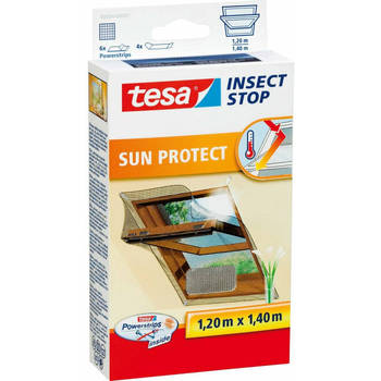 2x Tesa vliegenhor/insectenhor met zonwering zwart 1,2 x 1,4 meter - Raamhorren