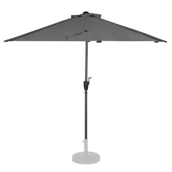 VONROC Premium Parasol Magione – Duurzame balkon parasol - Halfrond 270x135cm – UV werend doek - Grijs – Incl. beschermh