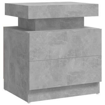 vidaXL Nachtkastje 45x35x52 cm bewerkt hout betongrijs