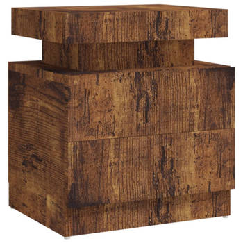 vidaXL Nachtkastje 45x35x52 cm bewerkt hout gerookt eikenkleurig