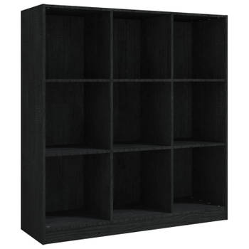 vidaXL Boekenkast/kamerscherm 104x33,5x110 cm massief grenenhout zwart