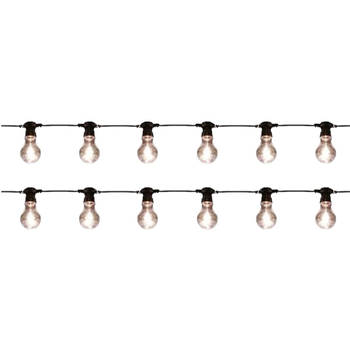 2x stuks binnen/buiten verlichting lichtsnoer 10 meter met warm witte LED lampjes - Lichtsnoer voor buiten