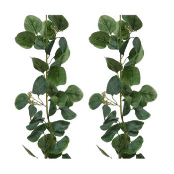 2x stuks groene klimop kunstplant slinger 180 cm - Kunstplanten
