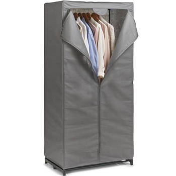 Mobiele stoffen kledingkast met grijze hoes 160 cm - Campingkledingkasten