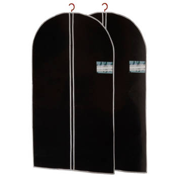 Set van 2x stuks zwarte kledinghoezen 60 x150 cm - Kledinghoezen