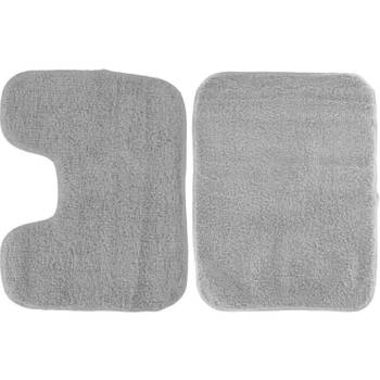Badkamer/douche/toilet mat set beton grijs - Badmatjes
