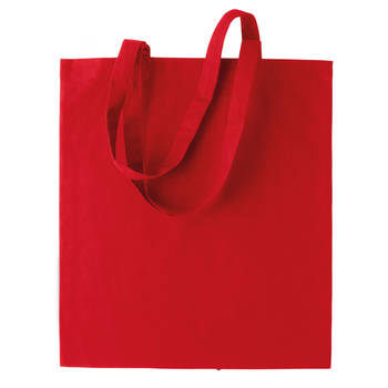 Basic katoenen schoudertasje in het rood 38 x 42 cm - Schoudertas