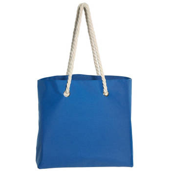 Strandtas met handvat blauw Capri 35 x 45 cm - Strandtassen