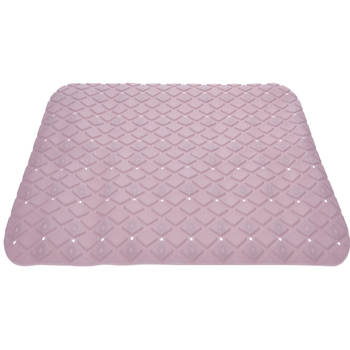 Anti-slip badmat licht roze 55 x 55 cm vierkant - Badmatjes
