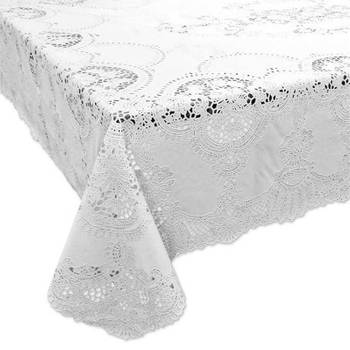 Wit tafelkleden/tafellakens 137 x 180 cm rechthoekig - Tafellakens