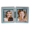 HAES DECO - Duo Verzilverde Fotolijst Como voor 2 pasfoto's van 3,5x4,5 cm - DVP12104