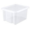 Kunststof opbergbox/opbergdoos wit transparant L44 x B36 x H25 cm stapelbaar - Opbergbox