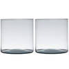 Set van 2x stuks transparante home-basics cylinder vorm vaas/vazen van gerecycled glas 30 x 19 cm - Vazen