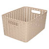 Plasticforte Opbergmand - Kastmand - rotan kunststof - taupe - 10 Liter - 22 x 33 x 16 cm - Opbergmanden