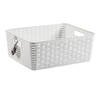 Plasticforte Opbergmand - Kastmand - rotan kunststof - wit - 12 Liter - 30 x 37 x 13 cm - Opbergmanden