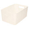 Plasticforte Opbergmand - Kastmand - rotan kunststof - wit - 6 Liter - 19 x 29 x 13 cm - Opbergmanden