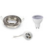 LED Spot Set - Aigi - GU10 Fitting - Dimbaar - Inbouw Rond - Mat Chroom - 6W - Helder/Koud Wit 6400K - Kantelbaar Ø82mm