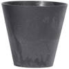 Kunststof bloempot/plantenpot betonlook 20 cm antraciet grijs - Plantenpotten
