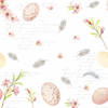 20x Pasen thema tafel servetten paaseieren wit/roze 33 x 33 cm - Feestservetten