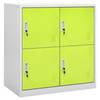 vidaXL Lockerkasten 2 st 90x45x92,5 cm staal lichtgrijs en groen