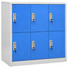 vidaXL Lockerkast 90x45x92,5 cm staal lichtgrijs en blauw