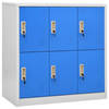 vidaXL Lockerkasten 5 st 90x45x92,5 cm staal lichtgrijs en blauw